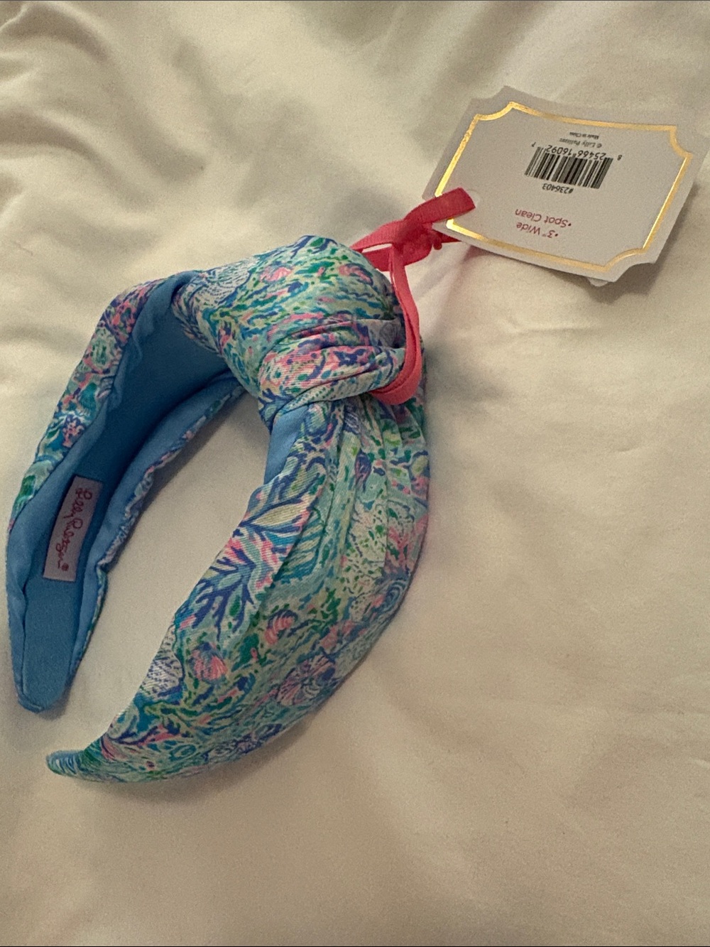 Lilly Pulitzer Blue and Pink Patterned Knotted Headband
